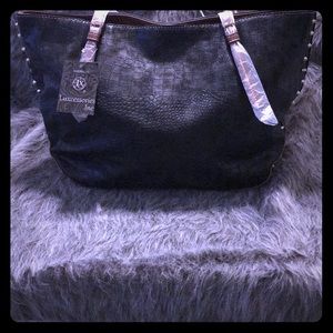 Black vegan leather purse